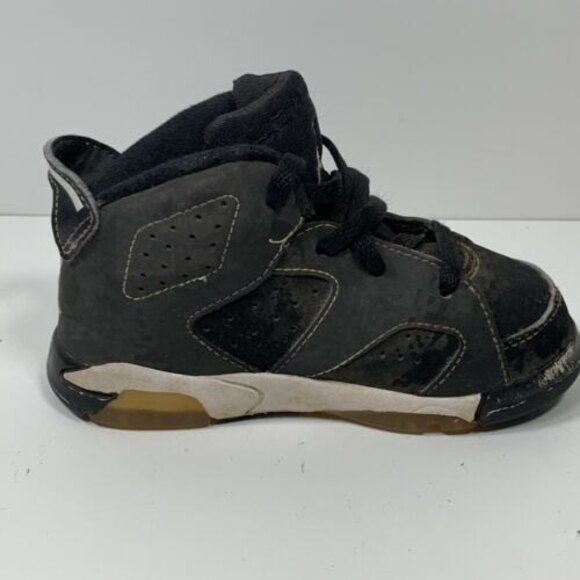 Nike Air Jordan 6 2009 Retro Baby Toddler 7 C Black 384667-002 - Picture 7 of 11